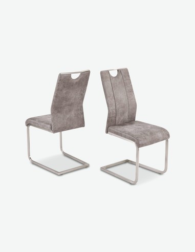 Triestina - Triestina - Küchenstuhl aus Mikrofaser, Vintage Optik - braun - freigeestellt Triestina - Triestina - Küchenstuhl aus Mikrofaser, Vintage Optik - braun - freigeestellt