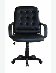 AVANTI TRENDSTORE Calalzo Sedia Girevole e Regolabile in Altezza Materiale in Similpelle Nera con Seduta e Schienale Rivestito Dimensioni Lap 49,5x85-97x54,5 cm. Molto Comoda e Resistente