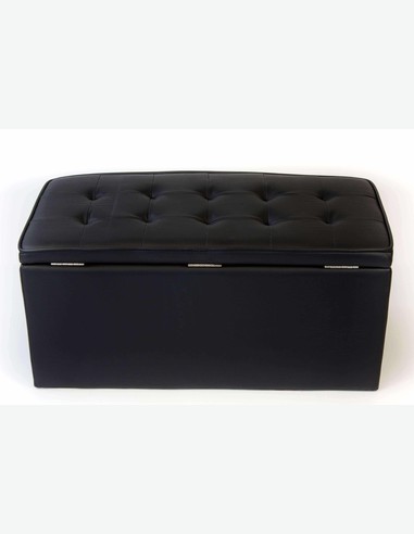 AVANTI TRENDSTORE Disponibile in Bianco Bianco Pouf Contenitore in Similpelle Nero o a Scacchi Dimensioni: Lap 85x40x40 cm Storage
