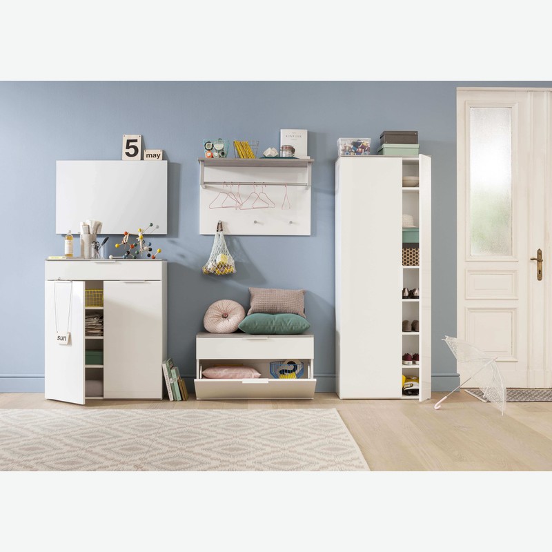 Cinzia - Garderobenschrank mit 2 Türen, 5 Einlegeböden und 1 Kleiderstange Cinzia - Garderobenschrank mit 2 Türen, 5 Einlegeböden und 1 Kleiderstange
