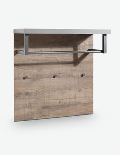Panchina da Guardaroba in Legno Laminato di Grigio Cemento dimitazione con Anta in Laminato di Aged Oak Piedi e Maniglie in Metallo Dimensioni: Lap 90x50x35 cm Corrado AVANTI TRENDSTORE