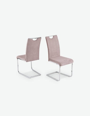 Jenna - Schwingstuhl aus Mikrofaser und Kunstleder, Metallgestell verchromt Jenna - Schwingstuhl aus Mikrofaser und Kunstleder, Metallgestell verchromt