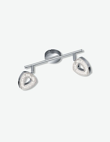 Tours - Faretto doppio a LED ruotabile e girabile, in metallo con paralume acrilico Tours - Faretto doppio a LED ruotabile e girabile, in metallo con paralume acrilico