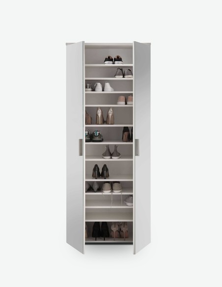 Lindo - Schuhschrank aus Holzdekor mit Spiegeltüren