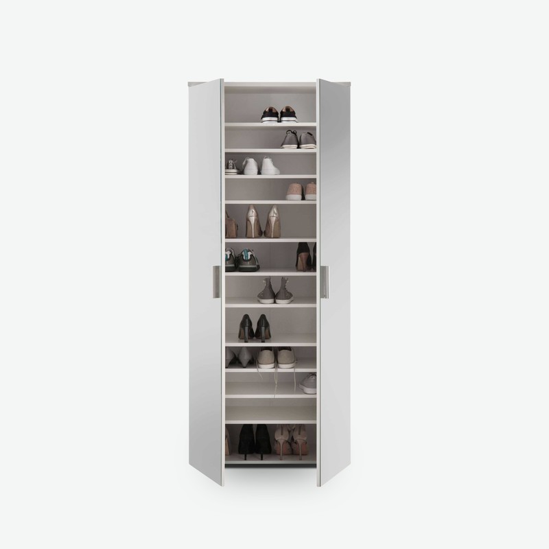 Lindo - Schuhschrank aus Holzdekor mit Spiegeltüren