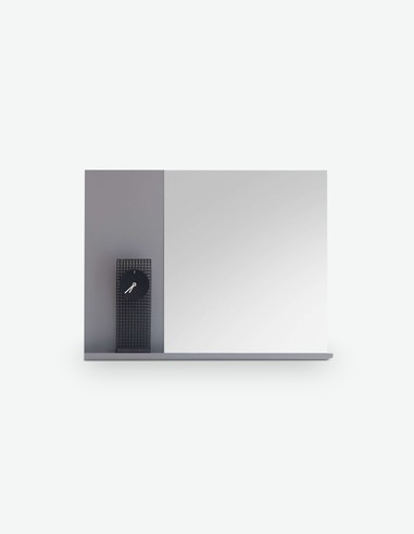 Luanda - Specchio da guardaroba in laminato bianco / grigio Luanda - Specchio da guardaroba in laminato bianco / grigio