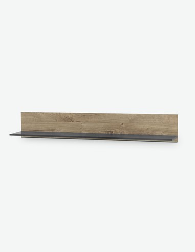 Vidina - Wandregal aus Holzdekor, Farbe in Eiche Ribbeck / schwarz Vidina - Wandregal aus Holzdekor, Farbe in Eiche Ribbeck / schwarz