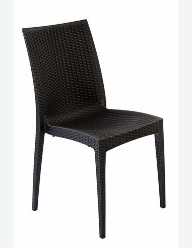 Lula - Stapelbarer Stuhl aus schwarzem Polyrattan Lula - Stapelbarer Stuhl aus schwarzem Polyrattan
