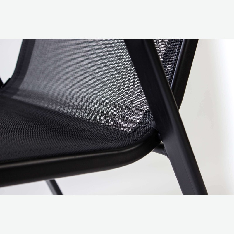 Piola - Stapelbarer Stuhl, aus schwarzem Metall. Ideal für den Außenbereich, witterungsbeständig und sehr robust