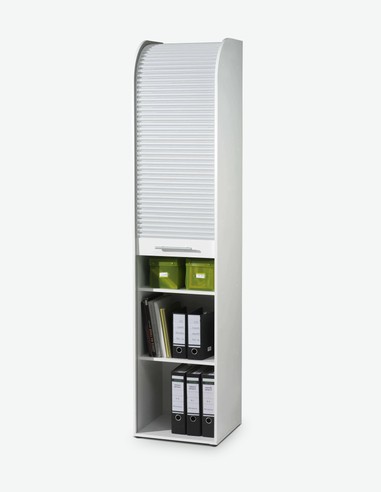 Volli - Rollschrank aus Holzdekor mit Kunststoff-Rollo Volli - Rollschrank aus Holzdekor mit Kunststoff-Rollo