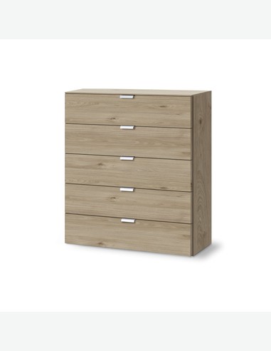 Edition - Kommode mit 5 Schubkästen, aus Holzdekor Edition - Kommode mit 5 Schubkästen, aus Holzdekor