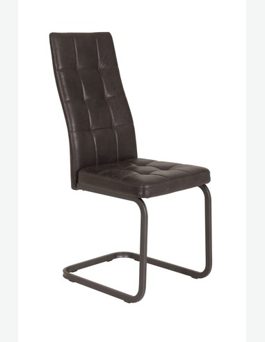 Camillo - Vintage Schwingstuhl aus Kunstleder, Gestell grau lackiert Camillo - Vintage Schwingstuhl aus Kunstleder, Gestell grau lackiert