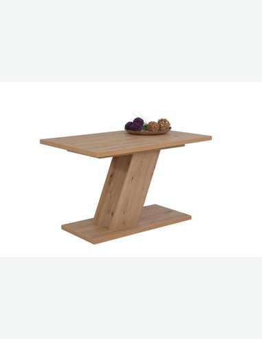 Zilo - Ausziehbarer Säulentisch aus Holzdekor in Artisan Eiche Zilo - Ausziehbarer Säulentisch aus Holzdekor in Artisan Eiche