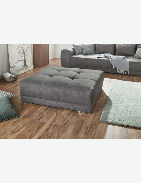 Sammy - Großes Sofa aus Mikrofaser in dunkelgrauer Farbe