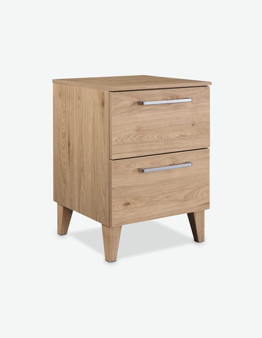Rionna - Nachtkommode mit 2 Schubkästen, aus Holzdekor in der Farbe Jackson Hickory Rionna - Nachtkommode mit 2 Schubkästen, aus Holzdekor in der Farbe Jackson Hickory