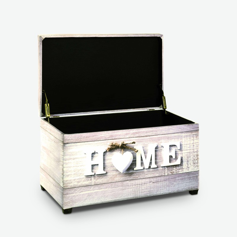Home - Pouf contenitore in similpelle, disponibile in 2 diversi motivi