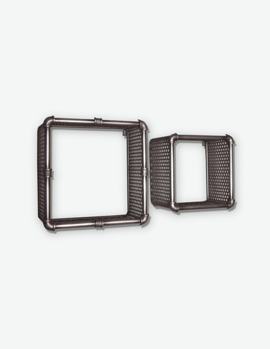 Schio - Set di 2 mensole da muro in acciaio laccato di colore antracite Schio - Set di 2 mensole da muro in acciaio laccato di colore antracite