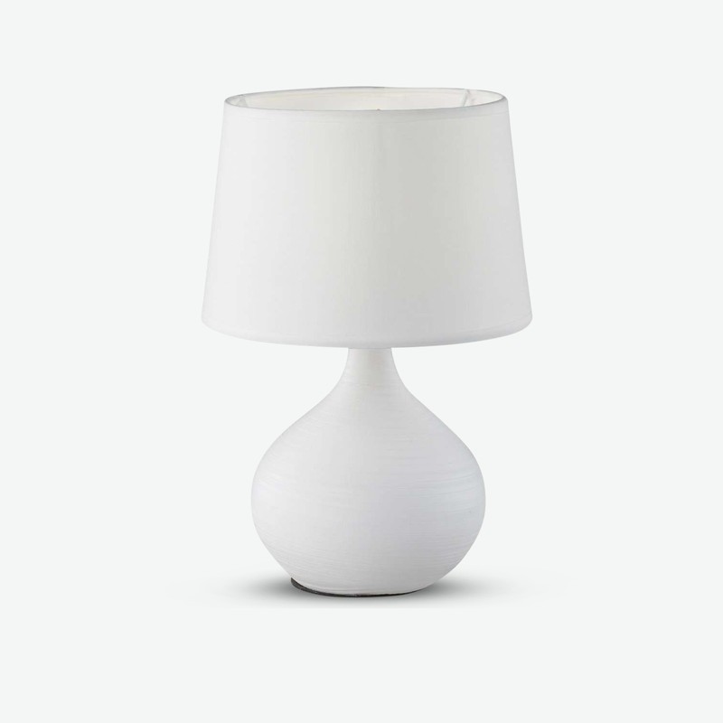 Marvie - Tischlampe aus Keramik mit weißem Lampenschirm