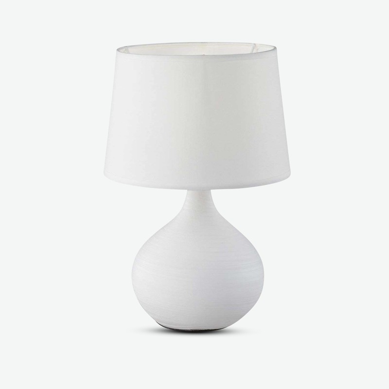 Marvie - Tischlampe aus Keramik mit weißem Lampenschirm