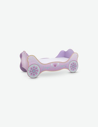 Sissy - Fusto letto in legno laminato di colore rosa, una carrozza letto molto confortevole per vere principesse Sissy - Fusto letto in legno laminato di colore rosa, una carrozza letto molto confortevole per vere principesse