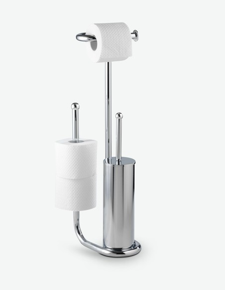 Universalo - WC Garnitur 3 in 1, aus verchromtem Stahl. Ideal für dein Badezimmer