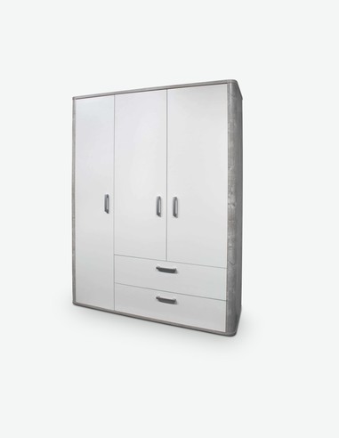 Freddo - Kleiderschrank, 3 Türen und 2 Schubkästen in vintage Wood Freddo - Kleiderschrank, 3 Türen und 2 Schubkästen in vintage Wood