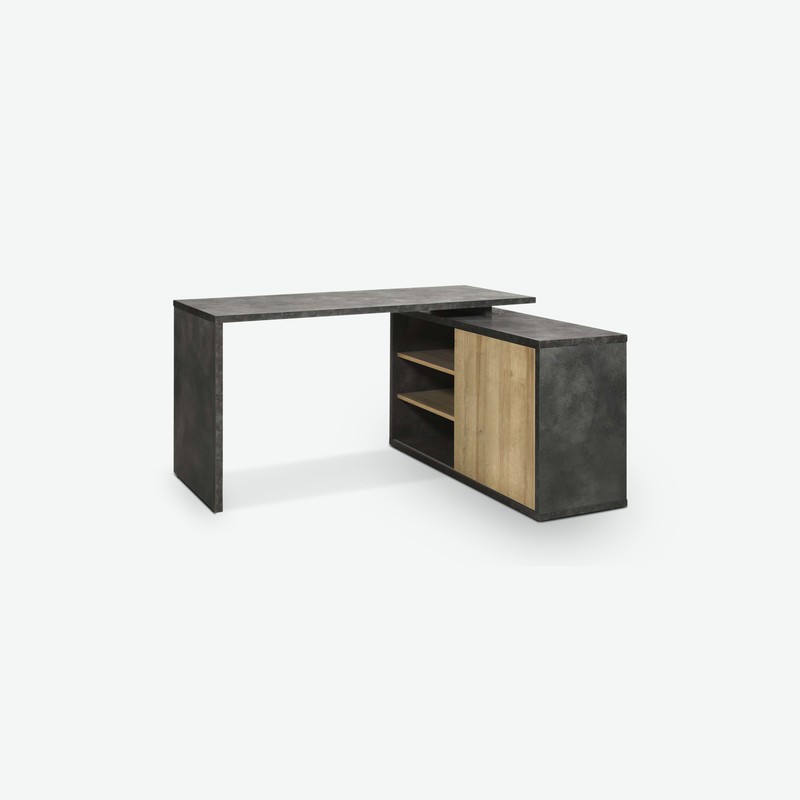 Caruso - Schreibtisch mit 1 Schiebetür und 4 Einlegeböden, aus Holzdekor in der Farbe Tadao / Eiche