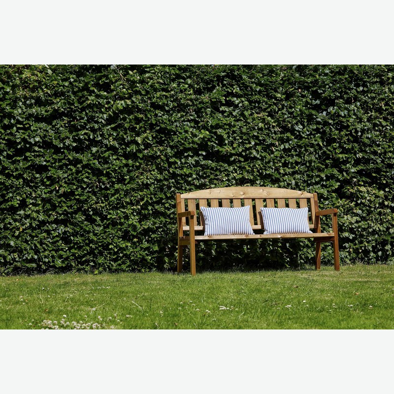 Triple - Panca da giardino con schienale in legno massiccio, giá impregnato