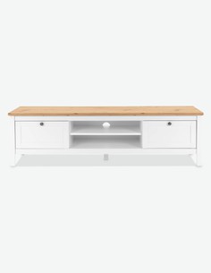 Parte della Serie di mobili Sambo Dimensioni Lap 200x50x48 cm Avanti Trendstore Mobile TV in Legno Laminato di Colore Quercia Ribbeck//Bianco Opaco Sambo