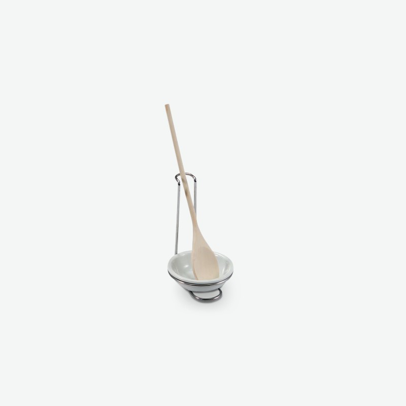 Boer - Supporto per cucchiaio da cucina in acciaio inossidabile e porcellana