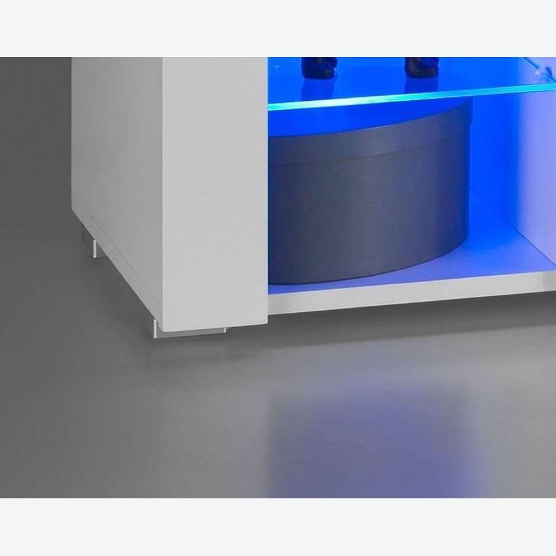 Gabriel - TV-Unterteil in weiß / weiß hochglanz Dekor mit LED Beleuchtung inklusive - Detail